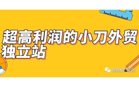 超高利润的小刀外贸独立站分享