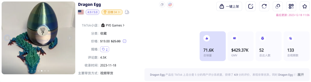 高毛利“龙蛋”玩具火销TikTok,美国小店靠3D打印营收近百万美元!