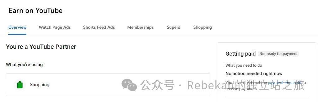 终于加入了YouTube 合作伙伴计划!!