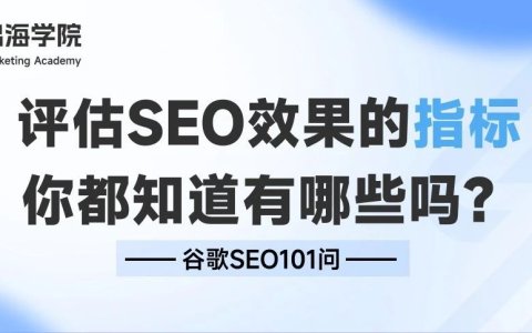 评估SEO效果的指标有哪些？