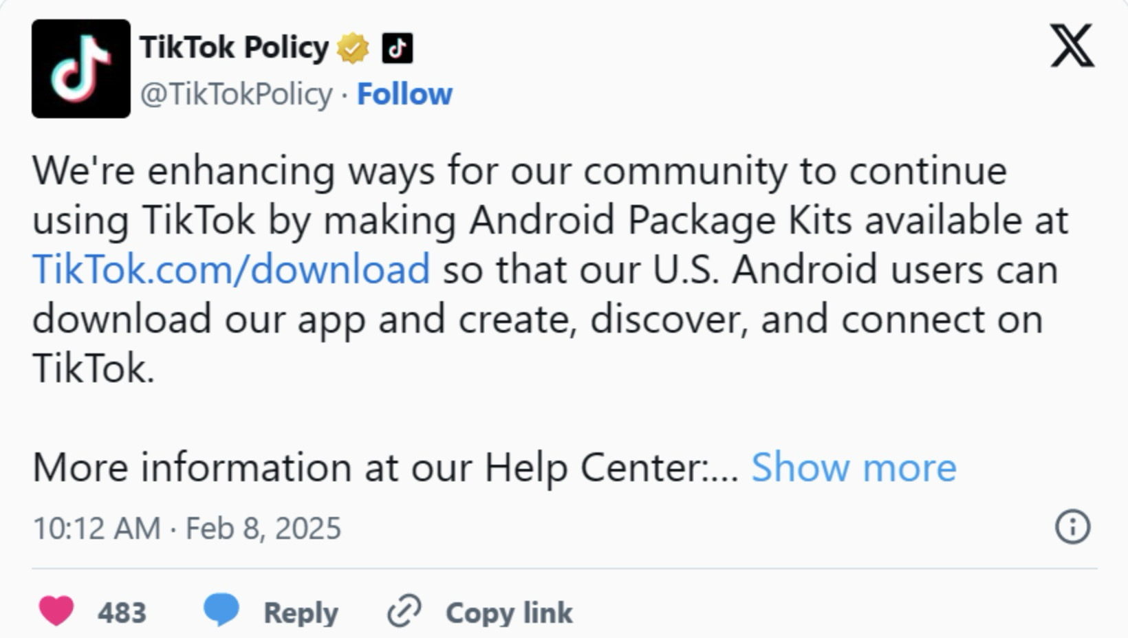 TikTok 已在美国 App Store 重新上架!