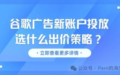 谷歌广告新账户投放选什么出价策略？