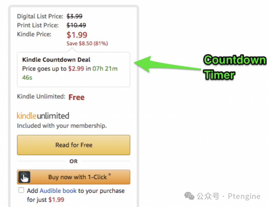 Amazon - FOMO countdown Kindle