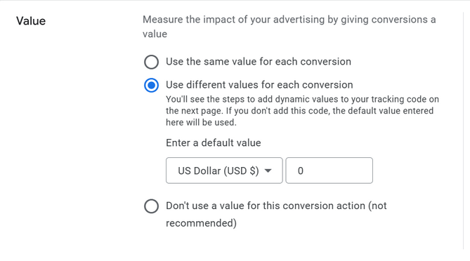 Google Ads的转化追踪怎么设置?要设置动态值吗?