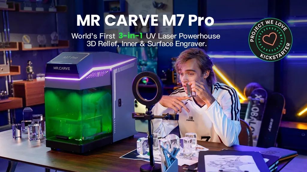 M7 Pro: A 3D Relief-Inner-Flat UV Laser Engraving Powerhouse by Mr Carve — Kickstarter