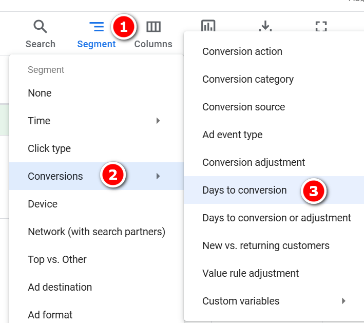 在Google Ads中,点击和转化并不总是发生在同一天
