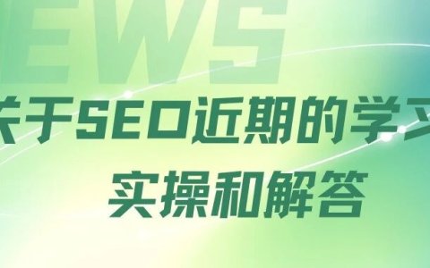 关于SEO近期的学习、实操和解答