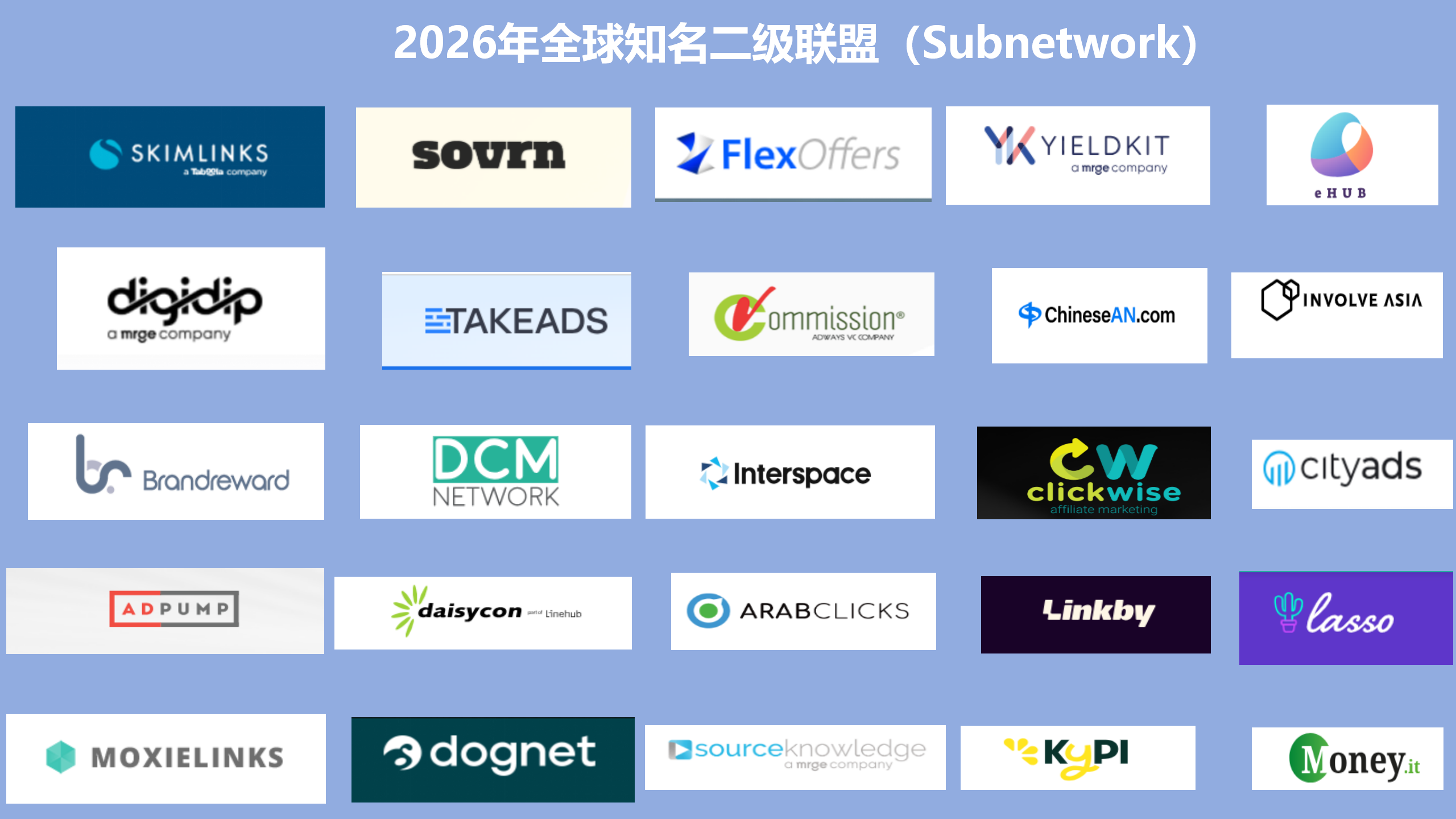 联盟营销必看!全网最全25个二级联盟Subnetwork清单,2026不想爆单都难