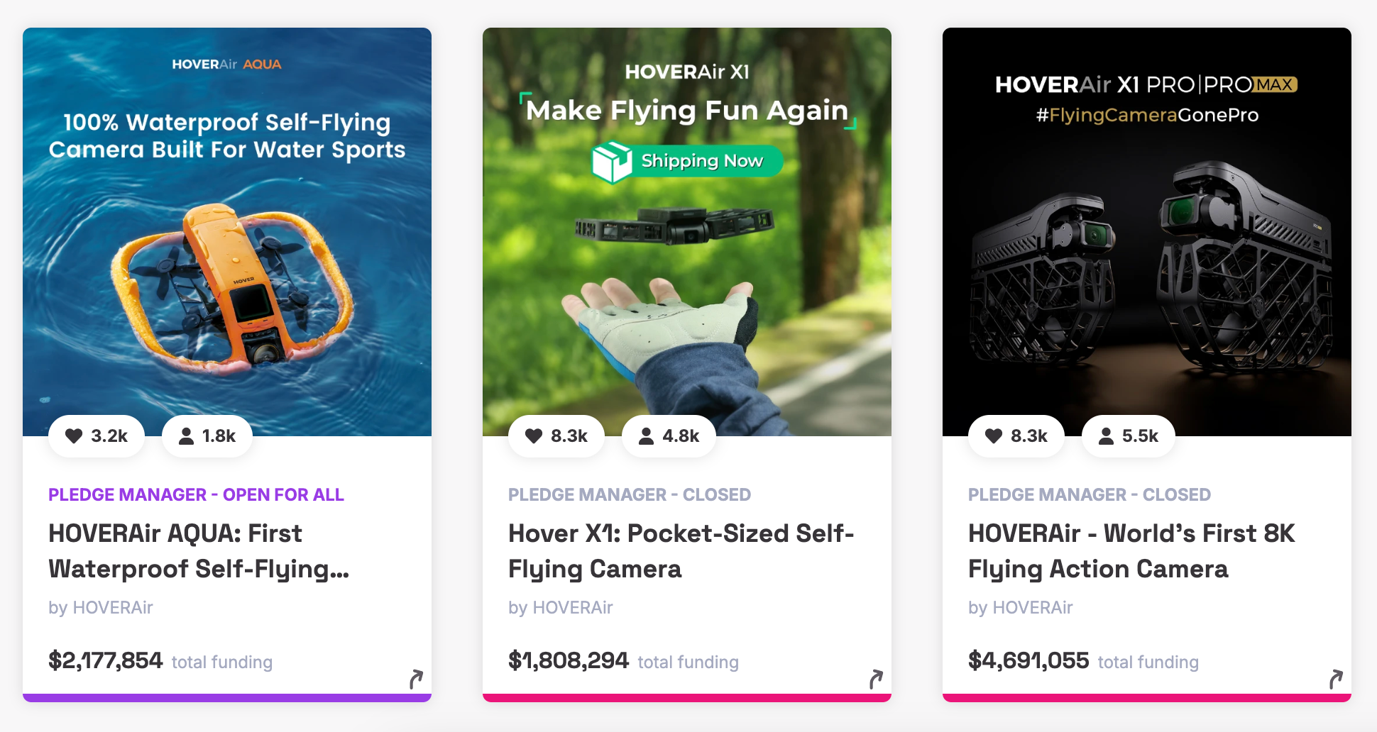 突破DJI心智垄断!杭州品牌HOVER用99克的无人机席卷海外