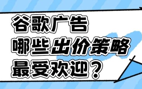 谷歌广告哪些出价策略最受欢迎?
