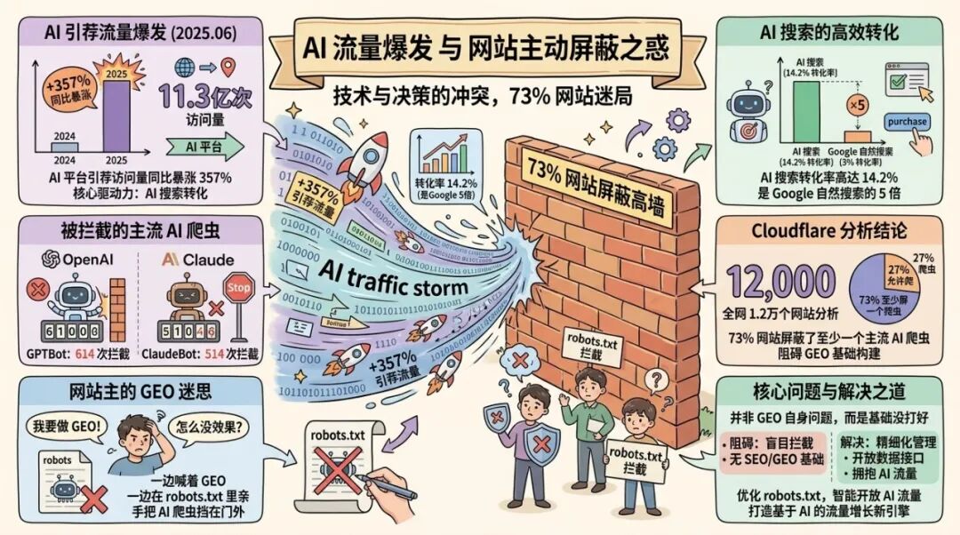73% 的独立站在主动屏蔽 AI,还在问 GEO 为什么没效果