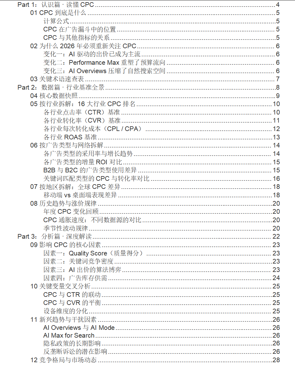 2026年谷歌广告基准和数据报告 - 30+页