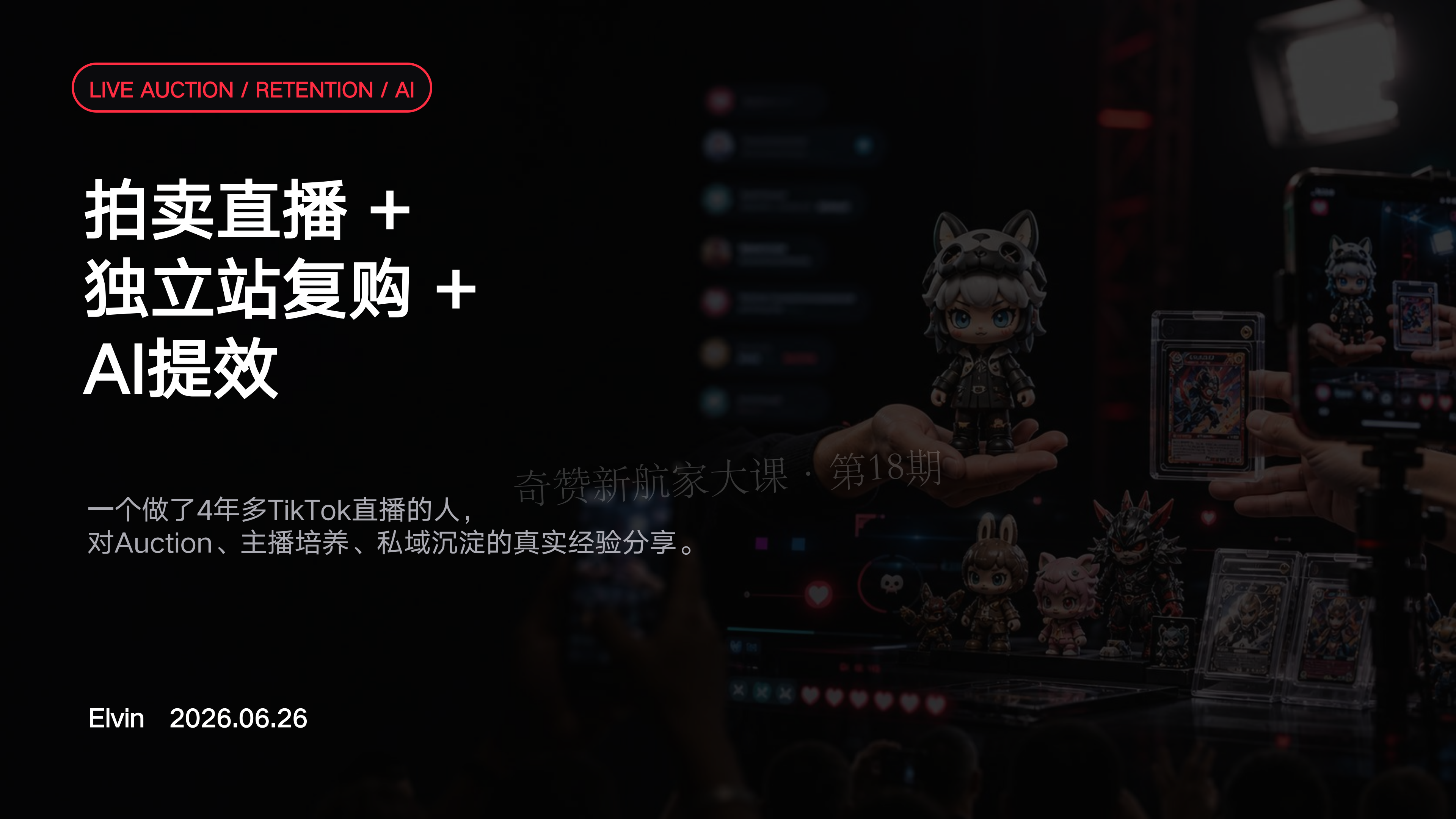 拍卖直播+独立站复购+AI提效