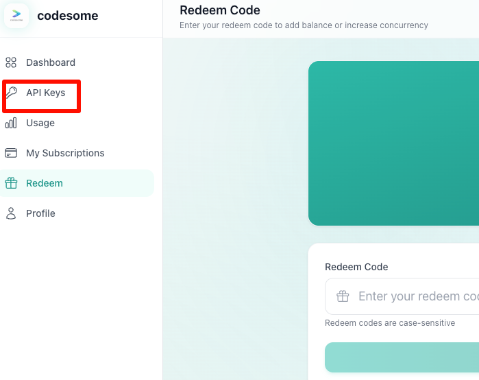 API Key 页面