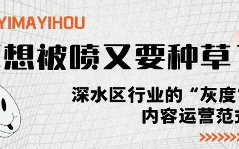 不想被喷又要种草？深水区行业的“灰度”内容运营范式