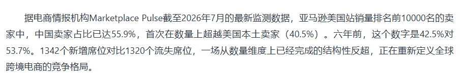 希音港股IPO备案获批、创始人临阵换帅亲掌舵盘;霍尔木兹货船遇袭中国订单受阻,亚马逊头部卖家中国占比首破55.9%!