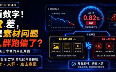 别只看数字！CTR 差，到底是素材问题还是人群跑偏了？