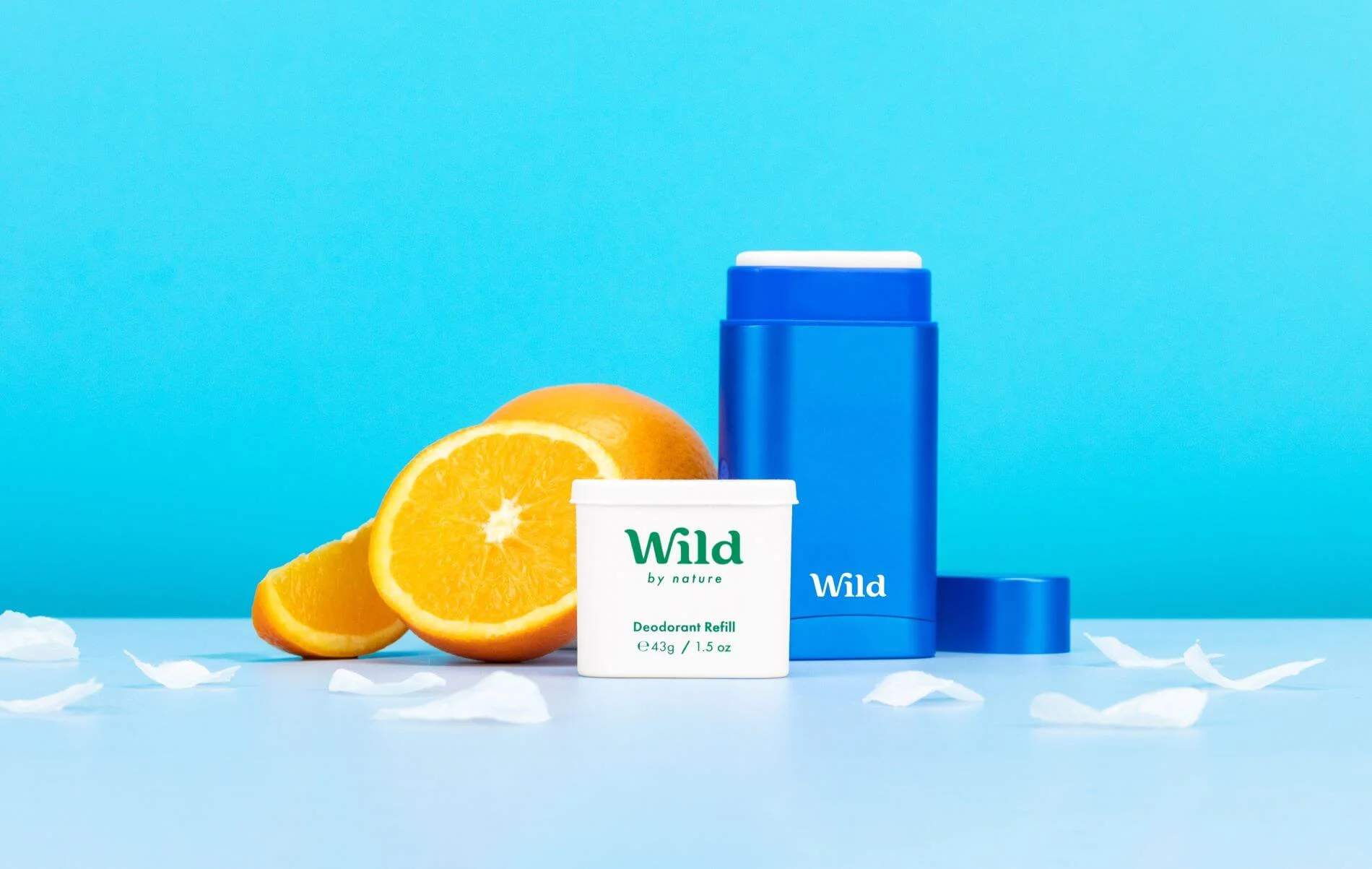 蓝色 Wild 可替换装除臭剂外壳与橙花替换芯