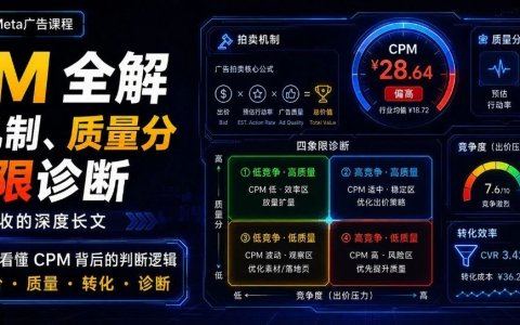 CPM 全解：拍卖机制、质量分、四象限诊断，投手必收的深度长文